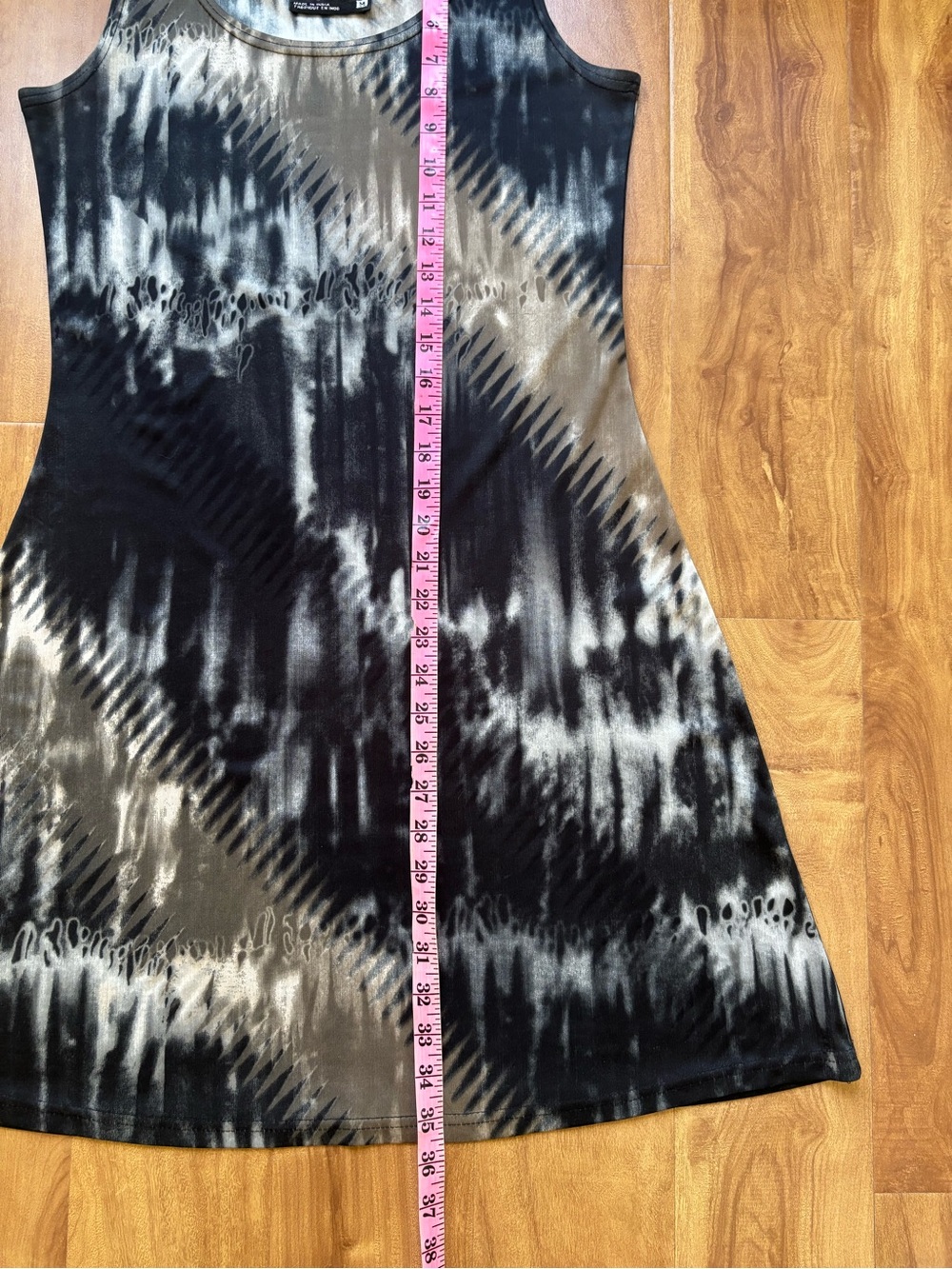 Vintage Black and Gray Tie-Dye Mini Dress - Picture 11 of 13